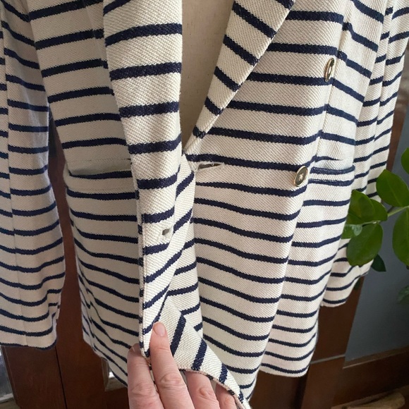Joie NWOT Nautical Striped Boucle Sweater Knit Oversized Boyfriend Blazer Jacket - Picture 14 of 15